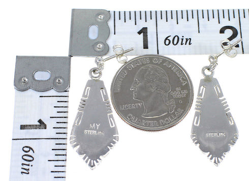 Southwestern Silver Multicolor Post Dangle Earrings YX70879